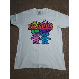 Good Luck Trolls 60th Anniversary White T-Shirt Men's Medium DreamWorks